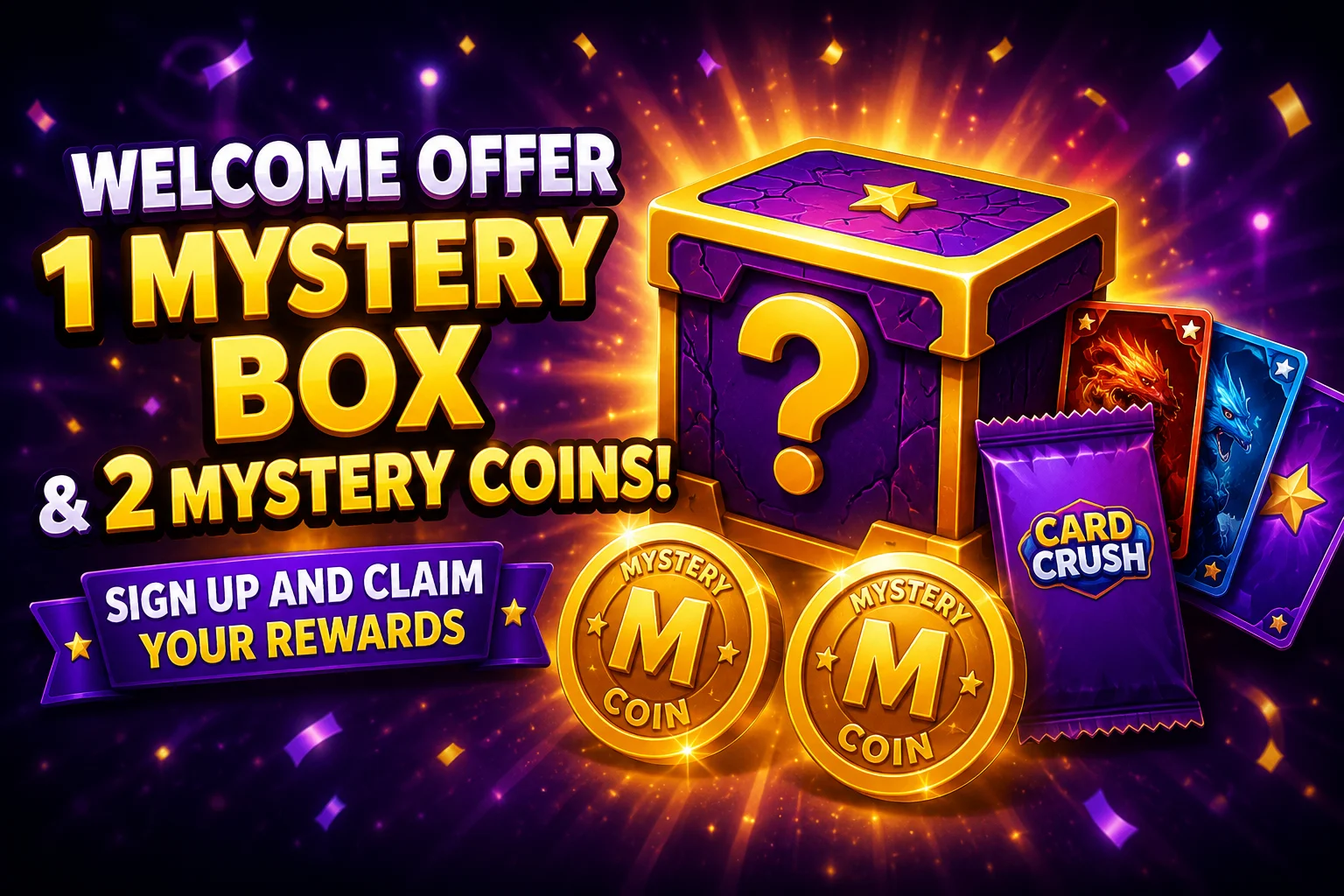 Welcome Offer: 1 Mystery Box and 2 Mystery Coins for New Players